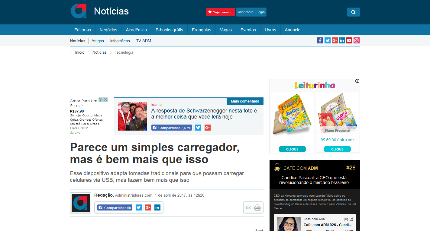 Projeto pretende usar carregadores como “disfarce” para câmera de segurança