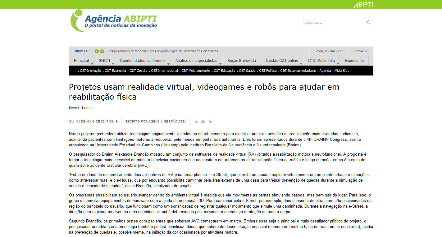 Realidade Virtual na Reabilitação física