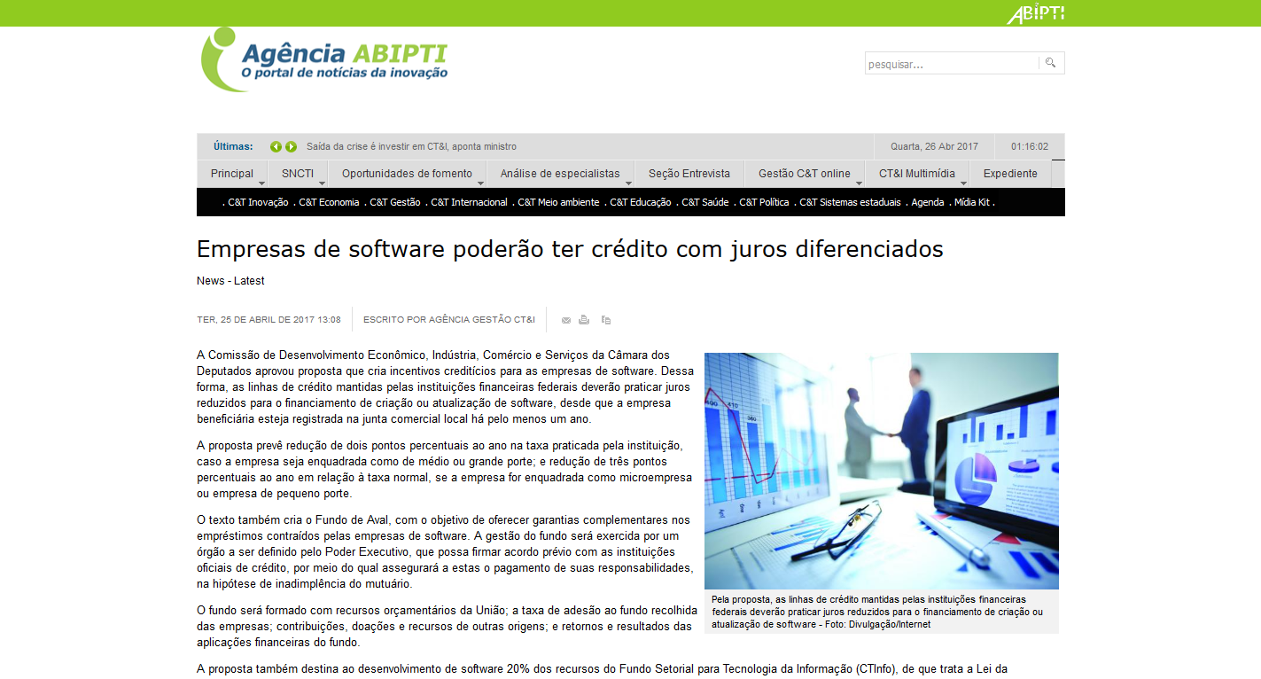 software, linhas de crédito