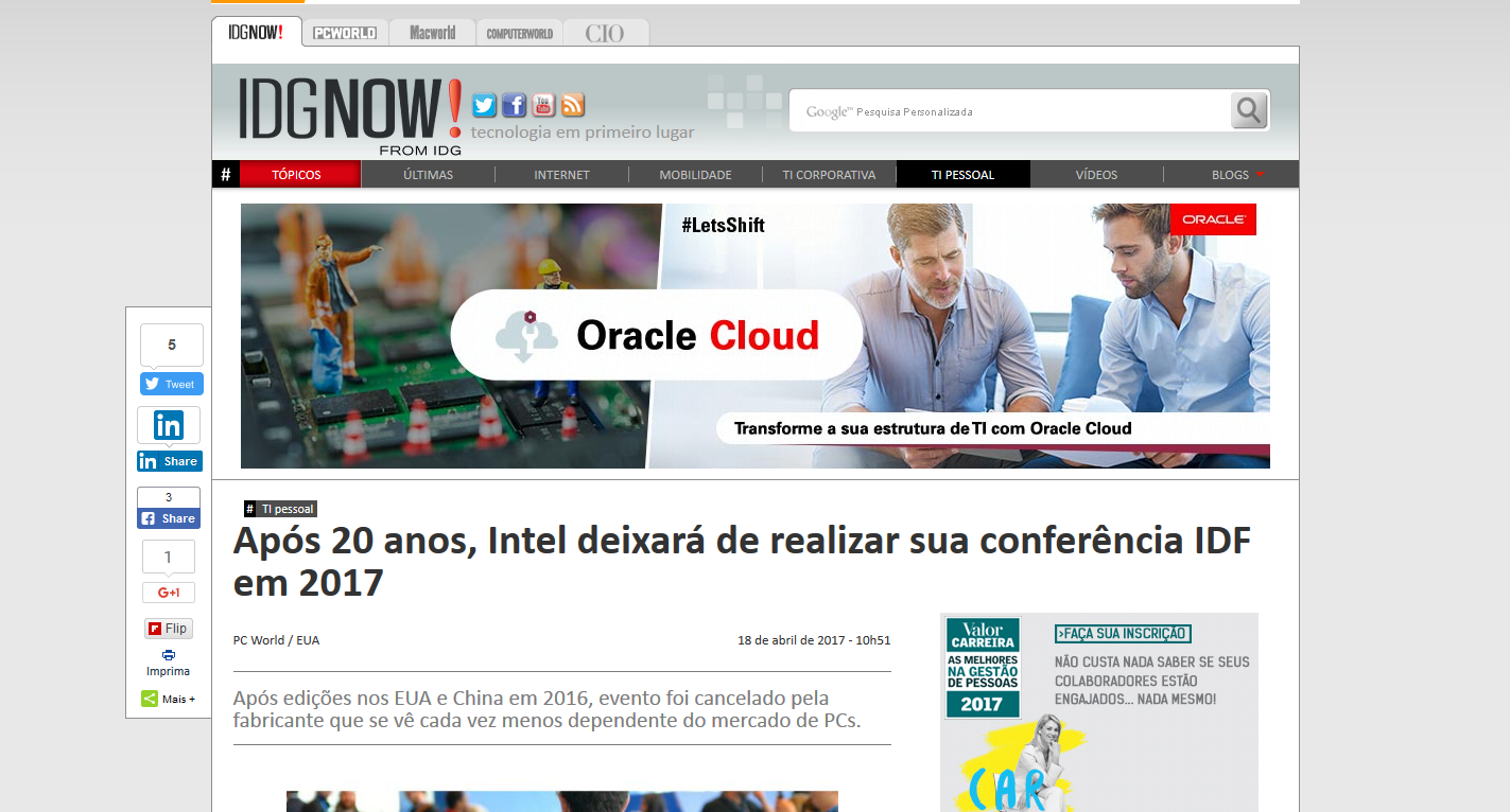 Intel Developer Forum (IDF), Conferência IDF  