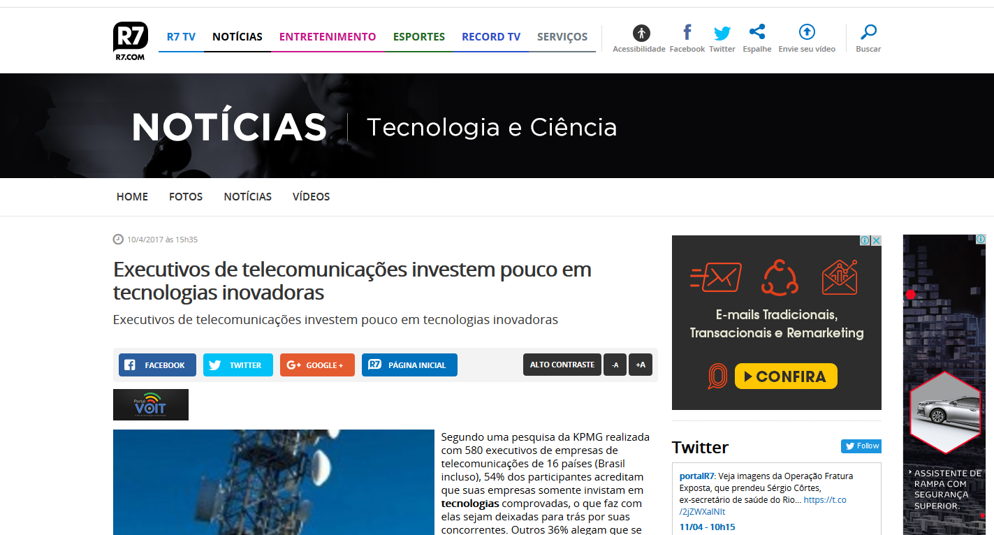 Setor de Telecom investe pouco em tecnologias inovadoras